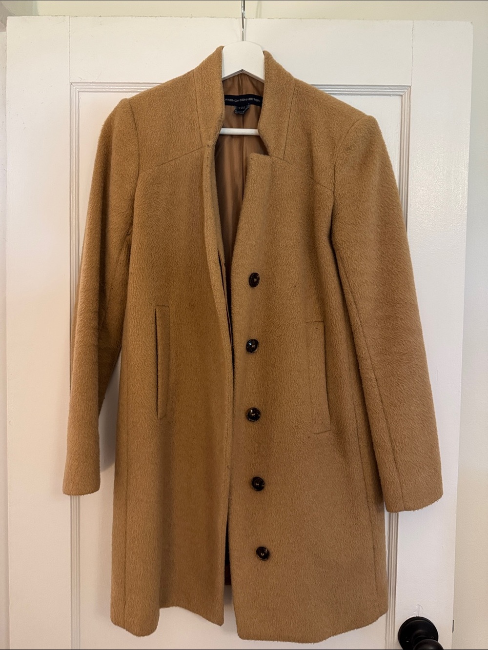 French Connection Tan Wool-Blend Coat